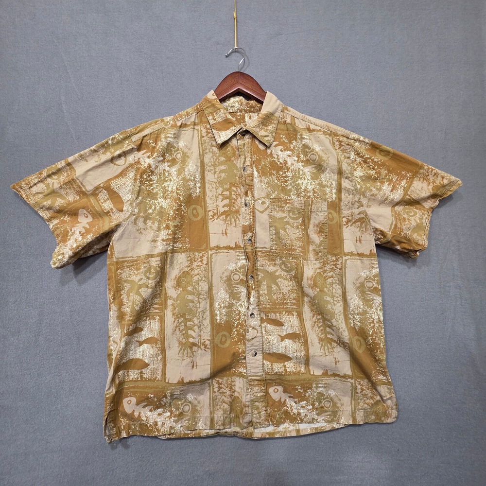 Joe Marlin Original Outfitters Button Up Short Sleeve Hawaiian Shirt Size XL
